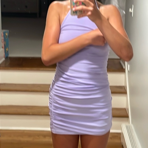 Cheryl Creations Light Purple Body Con Ruched Dress - Picture 2 of 3